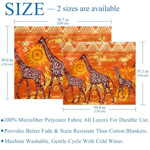 Couverture polaire girafe 150x200 microfibre - 4
