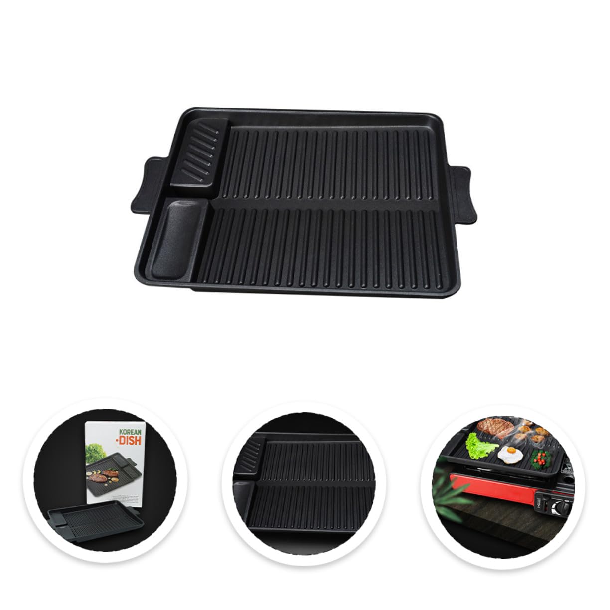 Bandeja Rectangular para Barbacoa al Aire Plancha Antiadherente para Asar Bandeja de Horno Resistente para Parrilla Portátil
