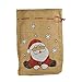 Produktbild Riffelmacher 19531 - Jute-Sack Süßer Santa, Größe 36 x 48 cm, Natur, verschließbar, Geschenk, Tasche, Beutel, Verpackung, Weihnachten, Nikolaus