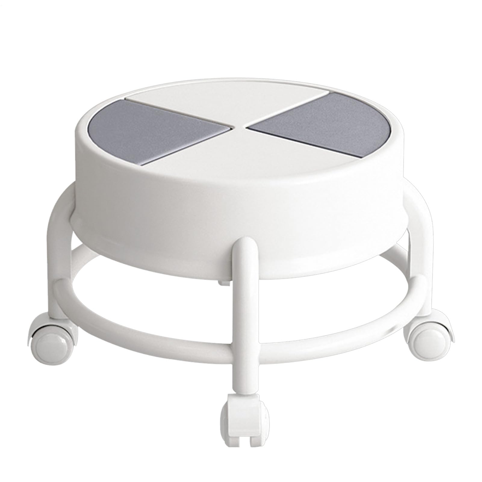 Tabouret à roulettes bas pivotant à 360° avec roues silencieuses