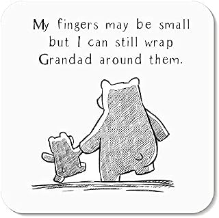 My Fingers May be Small but I can Still Wrap Grandad Around Them Coaster by Rors and Wren Gift for Grandad Gifts (1 Grandchild)