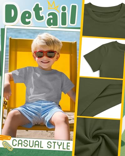 Image of Oakgarden 3 Pack Toddler Boys Crewneck T Shirts | 18M-5T, Short Sleeve Solid Tees, Soft Basic Tops, Baby Summer Clothes, Daycare, Preschool, Playdates, Daily Wear
