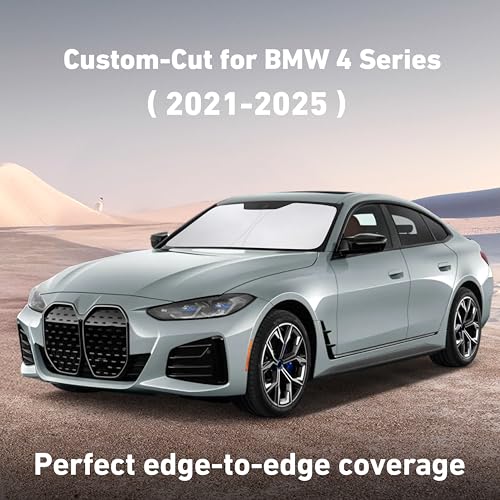 Image of EcoNour Windshield Sunshade Compatible for BMW 4 Series 2021-2023 2024 2025, Sun Visor for Front Windshield & Window Sun Shade Cover, UV Heat Blocker & Protector, Car Accessories