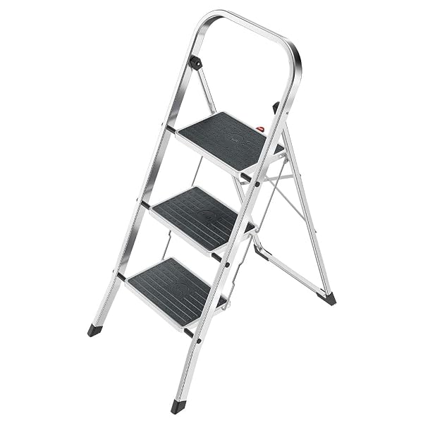 Hailo K70 StandardLine Alu-Klapptritt 3 Stufen (mit Anti-Rutsch-Matten) Trittleiter