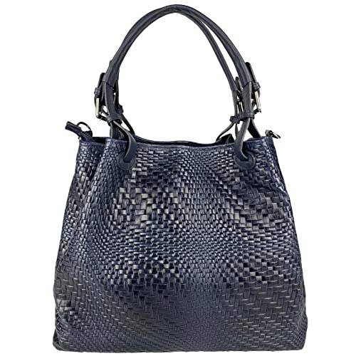 Modarno Borsa a Mano Stampa Intrecciata da Donna con Tracolla
