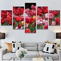 SIGNWIN 5 Panel Canvas Wall Art Modern Art for Home Decorations Ready to Hang - 60