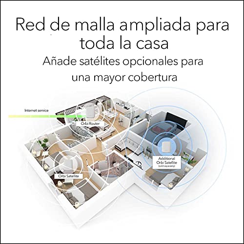 NETGEAR-Orbi-Mesh-WiFi-6-RBK353-Sistema-de-doble-banda-compuesto-por-1-router-y-2-extensores-satelite-Cobertura-de-hasta-300-m-y-mas-de-30-dispositivos-AX1800-hasta-18-Gbps