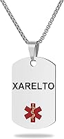 Vista 16 de Collar de alerta médica, etiqueta grabada con láser, grabado personalizado, etiqueta de identificación de acero inoxidable, colgante para hombres