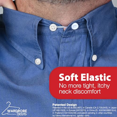 Collar Extenders for Mens Shirts Soft Elastic Neck Relief Tight Collars for Dress Shirts Button Expanders4