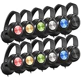 AILIHEN Classroom Headphones Bulk 12 Pack - Headphones for Kids for School, K-12 Students Online Learning and School Use, HD Microphone and 3.5mm Jack for Tablet, Chromebook (Multicolor)