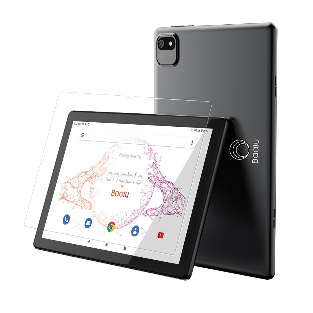 Baatu Enable Tablet + Screen Guard (10.1) | Smart Parental Control Tab for Kids | Screen Time & Content Monitor, App Blocker, Location Tracking, etc., | 4GB RAM, 64 GB ROM | SIM + WiFi Calling