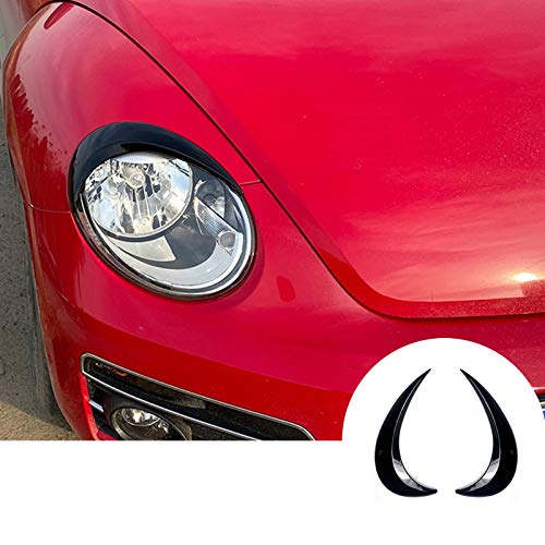 HOTRIMWORLD Black Front Headlight Eye Lid Eyebrow Cover Trim for Volkswagen VW Beetle A5 2012-2018