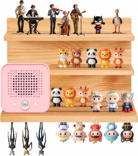 Eirolace Étagère Tonie magnétique 3 Niveaux, Support magnétique Tonie pour 25+ Figurines, Compatible Toniebox 1&2, Double Aimant, Coins arrondis, Rangement Tonie et Organisateur Tonie pour Enfants