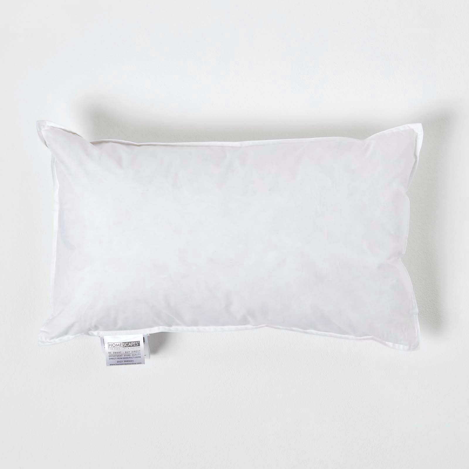 HOMESCAPES Luxury Duck Feather Cushion Inserts 30cm x 50cm (12 x 20”) Perfect Bounce Back and Down-Proof Cover, Generously Filled Inner Pads Fillers, Hypoallergenic, RDS Certified, Machine Washable