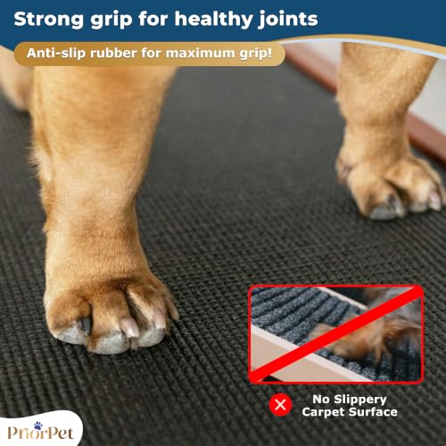 Image of Dog Ramp for Couch - Non-Slip, Sturdy Build Foldable Wooden Dog Ramp - Supports up to 200 lbs - 7 Adjustable Heights (14 inch-20.5 inch) - Enhanced Stability - Birchwood Pet Ramp for Small Dogs - Walnut