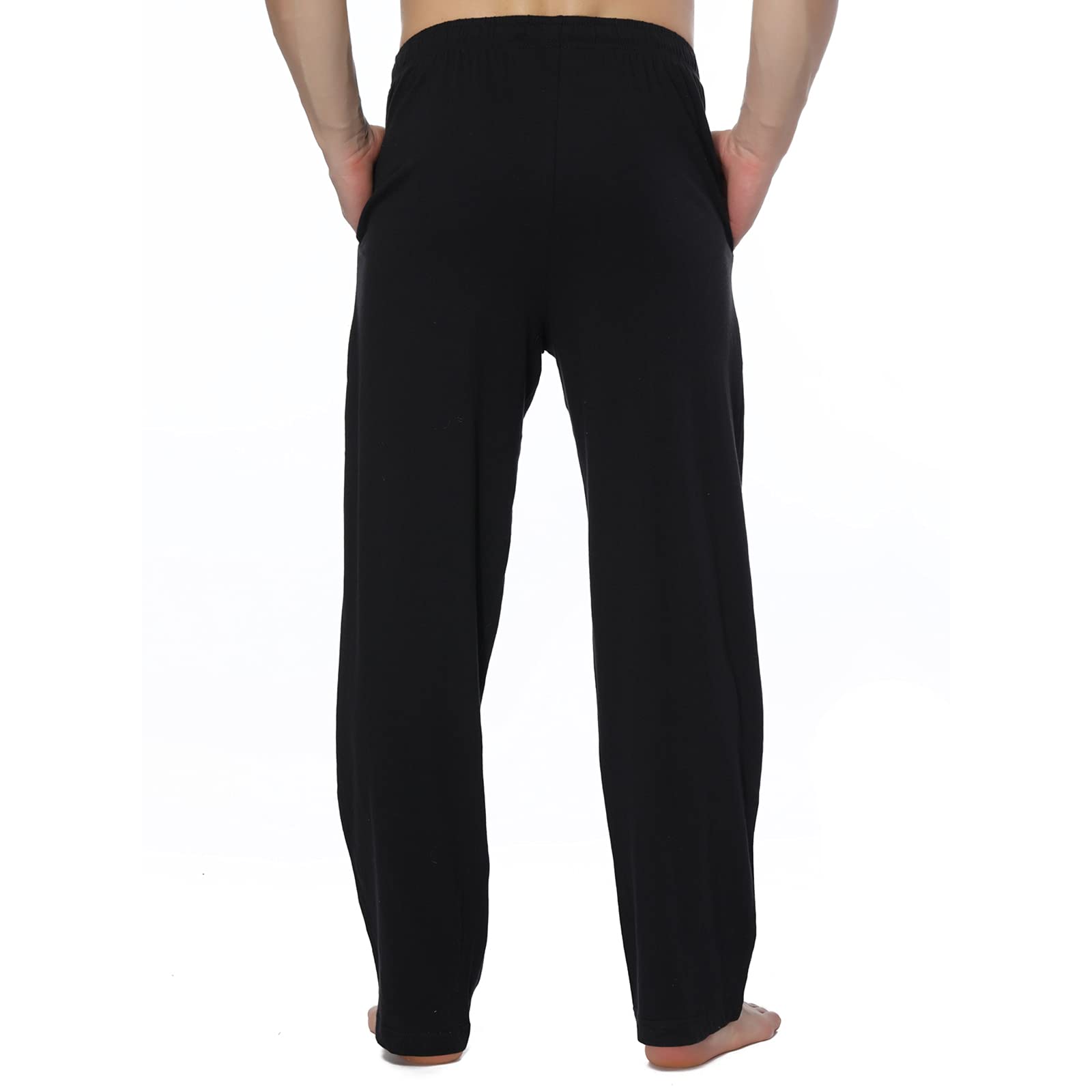 HomyComy Bas de Pyjama Homme 100% Coton Pantalon de Pyjama à Carreaux Vêtements de Nuit avec Poches à Cordon