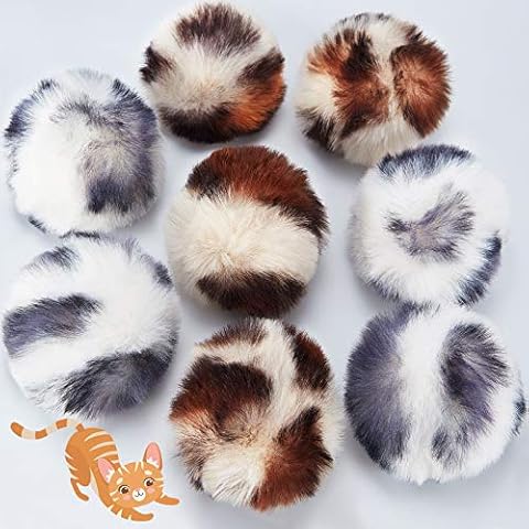 8 Pieces Large Plush Cat Toy Balls with Catnip Cover