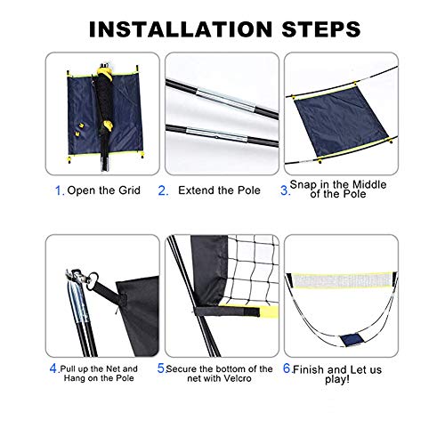 image for CAILENIFDC Portable Badminton Net Set with Stand and Carry Bag, Indoor