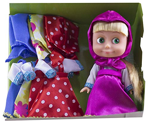 Masha and the Bear Musical Interactive Toy Doll Masha in a Set of 3 Dresses from Popular Movie Masha y el OSO muñeca