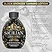 The Sicilian 200X Dark Black Bronzer Tanning Lotion - BEST Tanning Lotion For Glowing Skin - Gradual Bronzing & Sunless Self Tanner Lotion - Luxurious Sunless Body Tanning Lotion Nourishes Skin