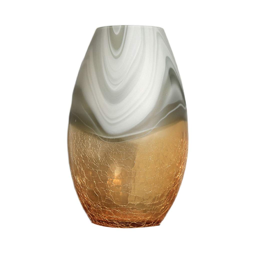 asdchZen Vases 11.81 Inch Glass Vase Home Living Room Coffee Table Office Desktop Decoration Vase Crack Vase Hydroponic Vase Vases For Decor