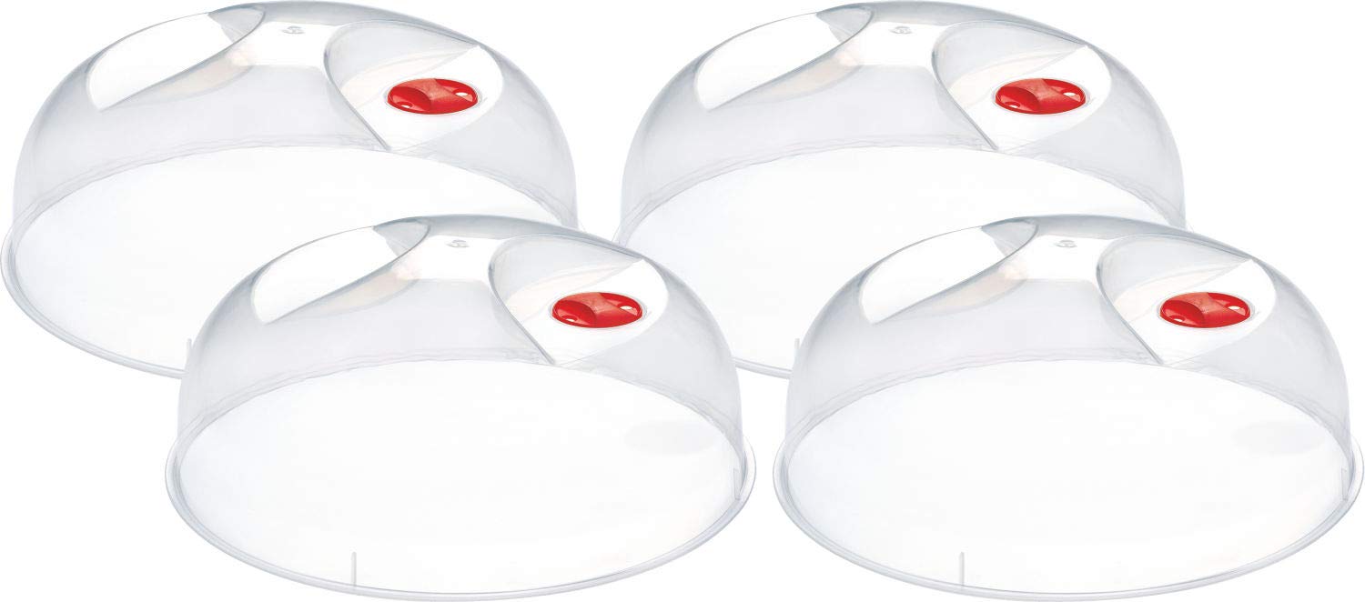 Heidrun Clear 4X 30Cm Microwave Plastic Food Cover With Rotatable Air Ventilation Holes
