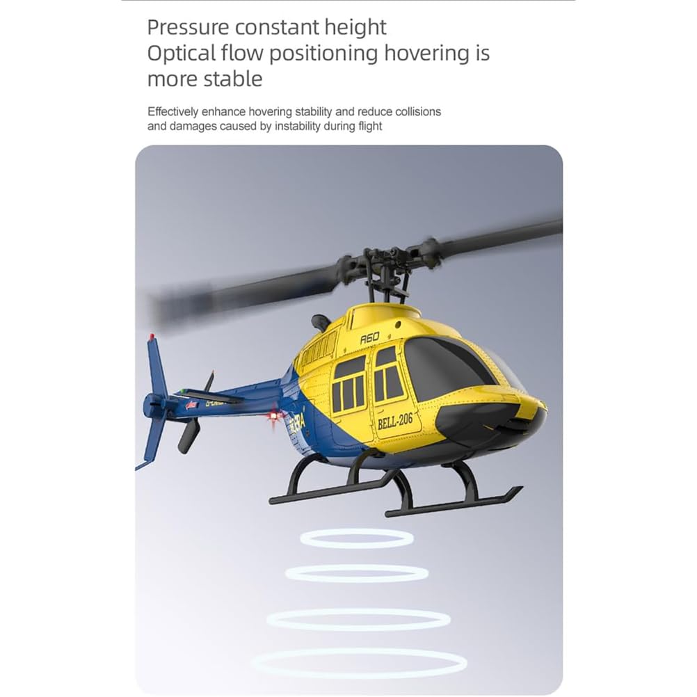 Helikopter RC w skali 1:42 z funkcją startu/lądowania jednym przyciskiem, systemem żyroskopowym 2,4G 6CH 6G, funkcją utrzymania wysokości i przepływem optycznym dla początkujących, RTF,Gray,2 Battery