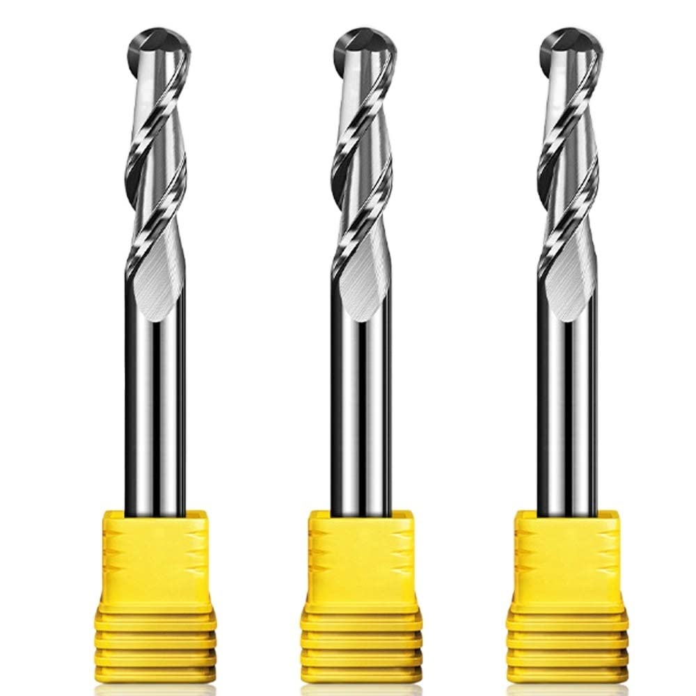 Fresas de Punta de Bola de 2 Flautas, 3.175mm/4mm/6mm/8mm de diámetro de vástago, Fresas CNC de carburo, Herramientas de Corte CNC for Madera (Size : 10PCS, Color : 4x17x45)