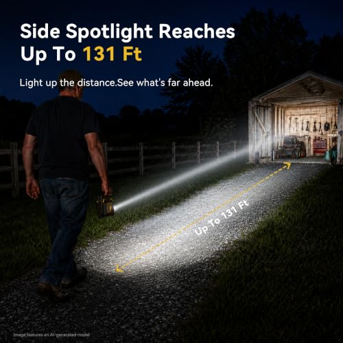 Image of HOKOILN Magnetic Work Light Rechargeable, 2500LM LED Work Light with 9 Modes, Strong Magnet, Foldable Hands-Free Design for Car Repair, Garage, Power Outage & Emergency