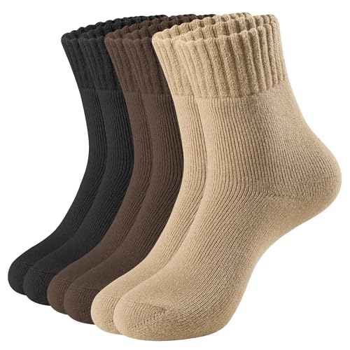 BUDERMMY Thermosocken für Damen, warm, Winter, 3 Paar, dick...