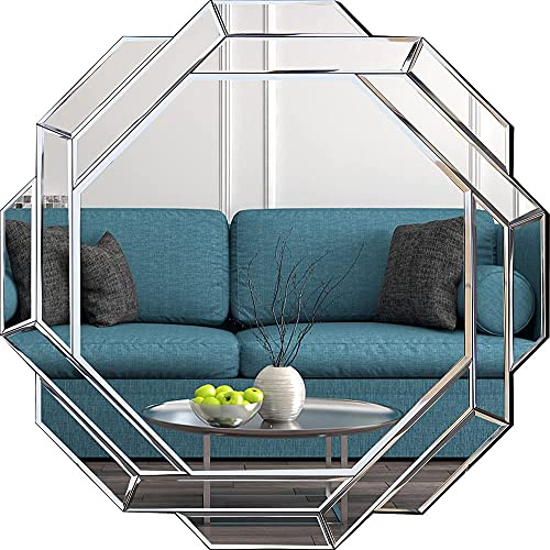 Fywdglart Hlartdecor Helicoid Frameless Beveled Wall Decor Mirror.(Hexagon) Silver Polished Mirror For Wall Decorating(23.6X23.6Inches).Hfy Hexagon Decorative Mirror. #TOP7