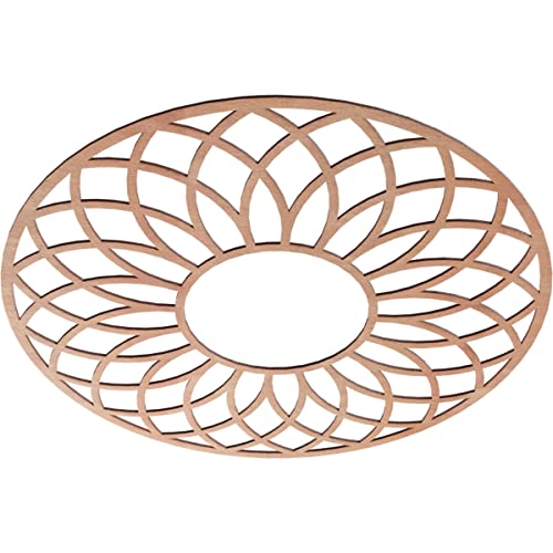 Image of Ekena Millwork 38 inchOD x 13 inchID x 3 /8 inchT Cannes Wood Fretwork Pierced Ceiling Medallion, Cherry
