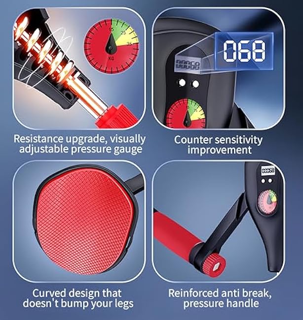 Thigh Trainer 0-77 lbs Adjustable Resistance, Pelvic Floor Exercise Devices with Fixed Leg Straps and Replaceable Handle, Kegel Exerciser Pelvic Floor Muscle Inner Thigh Exerciser for Women Men