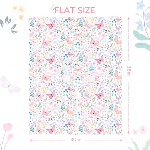 Image of Baby Car Seat Cover, Peekaboo Opening Car Seat Canopy for Baby Girls Boys, Mom Nursing Breastfeeding Covers, Blanket for Infant, Butterfly