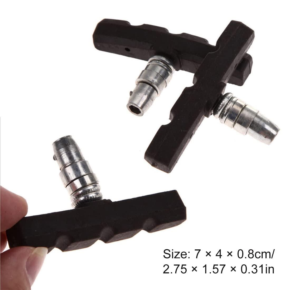 Pattini Freni V-Brake Per Bici - 4 Pezzi Da 70mm, Universal PM 25, Colore Nero - Foto 9