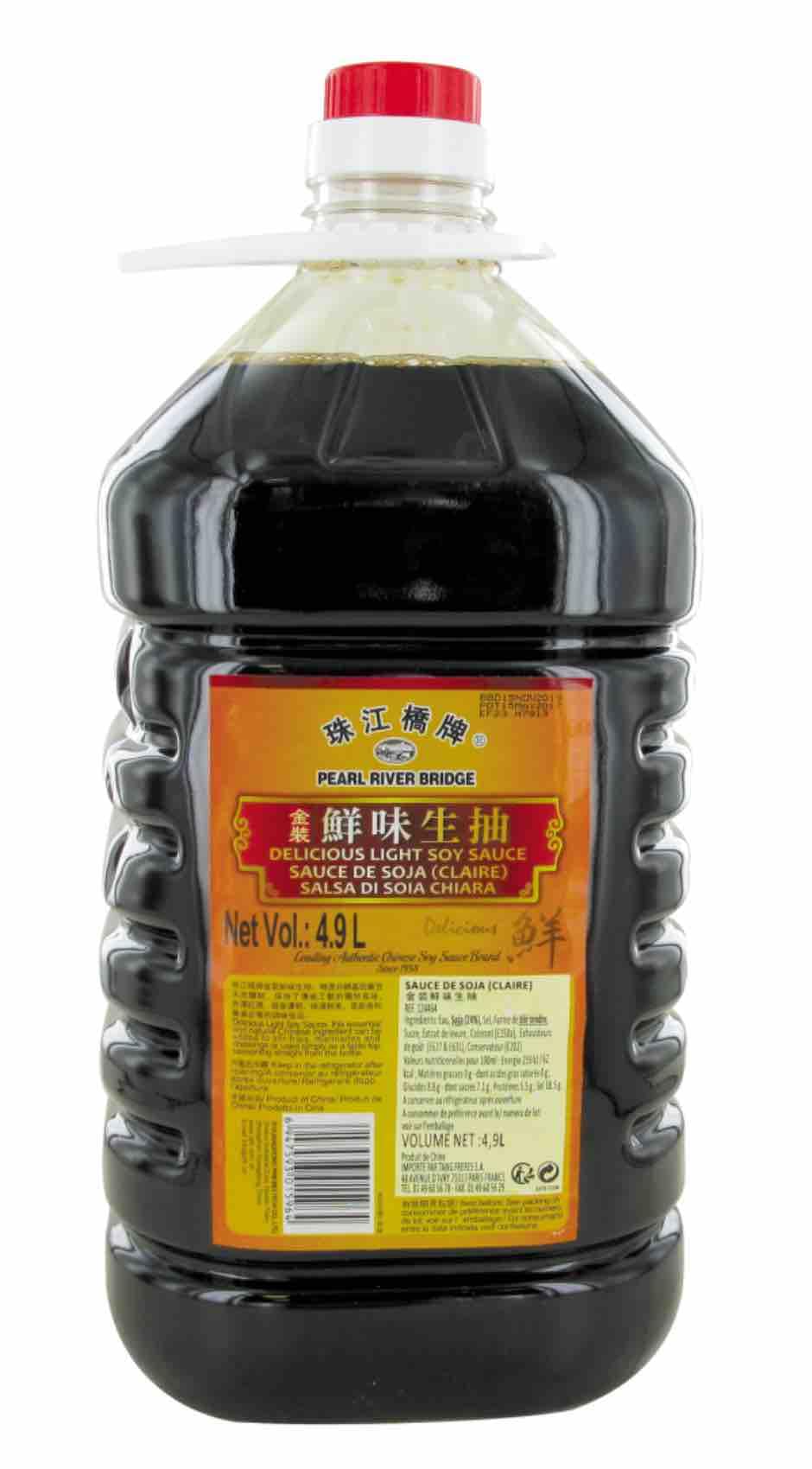 Sauce Soja Claire Perl River Bridge 1,9L/Bidon, 4,9L/Bidon - Lot de 1, 2, 3 Bidons - Livraison Gratuite France (3 bidons 4,9L)