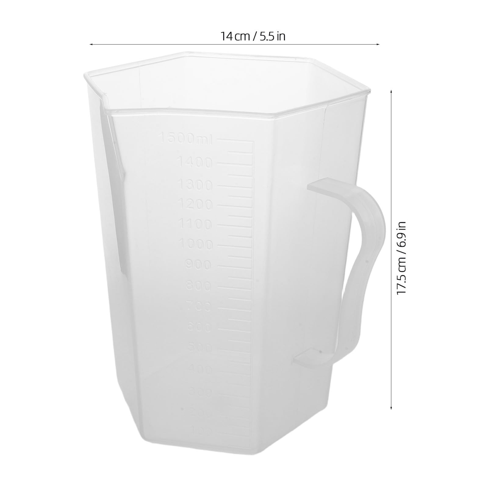 Gatuida Juego de 6 vasos medidores de líquidos graduados de 1,5 L, jarra