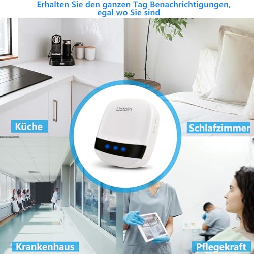 LIOTOIN Notrufknopf für Senioren Notruf Alarm Knopf Kabellose Hausnotruf Senioren SOS Alarmanlage...