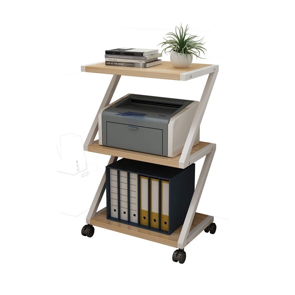 CHENSHJI Printer Stands Printer Shelf Rack With Roller Removable Floor Copier Storage Rack File Storage Rack (Color : A, Size : 44 x 28 x 59cm)