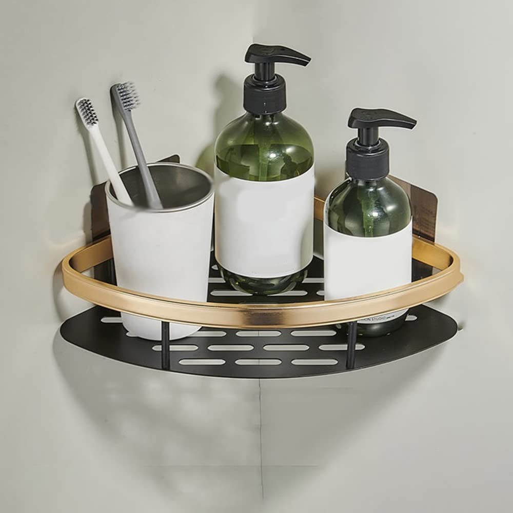 ZJHFFFG Bathroom Shelf Punch-Free Corner Shower Caddy Space Aluminum Tripod Storage Rack Kitchen Shelves Seasoning Bottles Holde Organizer