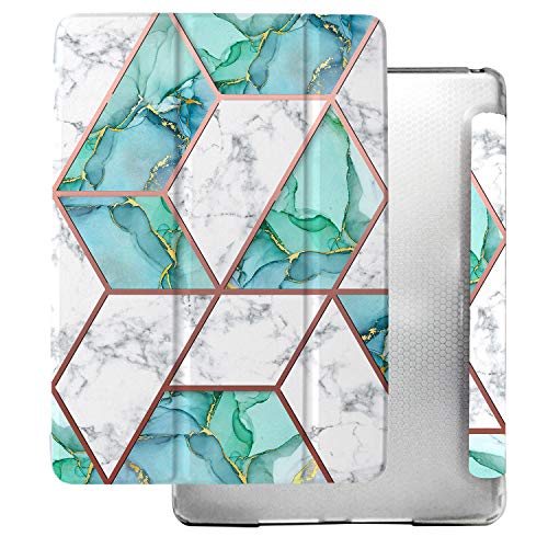 Image of DuraSafe Cases for iPad Mini 7.9 Inch 3rd 2nd 1st Gen [ Mini 3 Mini 2 Mini 1 ] A1599 A1489 A1432 A1599 A1489 A1432 Smart Adjustable Stand Feature Printed Sleek Design Flip Case - Marble Green
