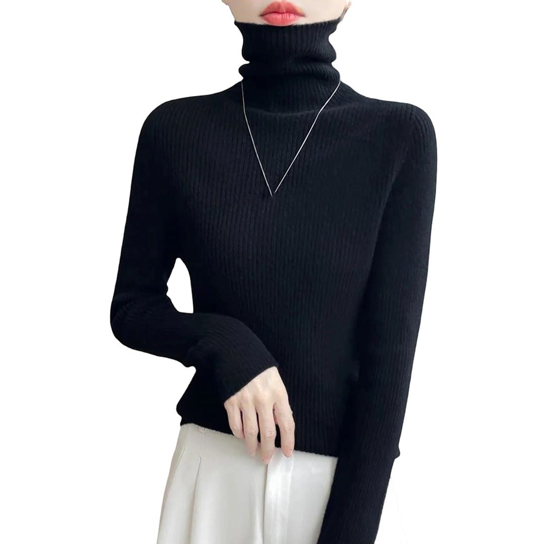 Womens Cashmere Turtleneck Pullover Sweater Fall Winter Casual