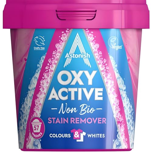 AMK® Oxy Active Stain Remover Powder 1.25kg For Laundry Removes Tough Stains Brightens Whites and Colours