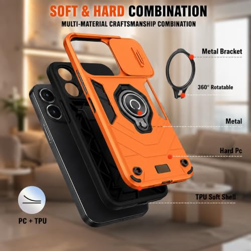AeoFit Store AeoFit Sliding Camera Case for Infinix Note 50x 5G Orange - Image 4