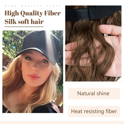 8 Inch Baseball Cap With Hair Extensions BOB Synthetic Hair With Attached Black Hat With One Piece Hair Extensions For Women - Image 4