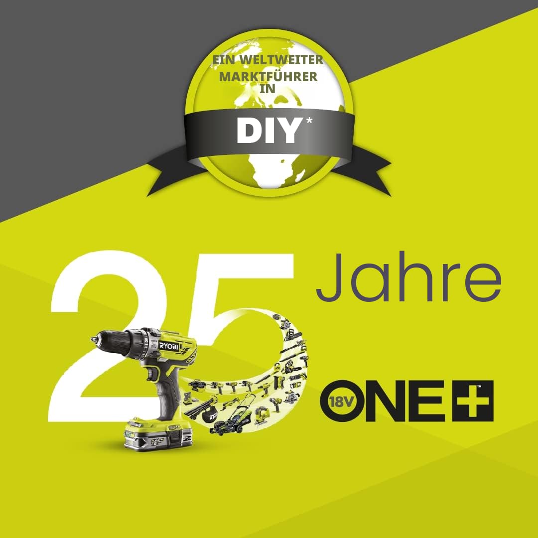 RYOBI 18 V ONE+ Kantenschneider RLT183250F, inkl. 5,0 Ah Akku und Schnellladegerät