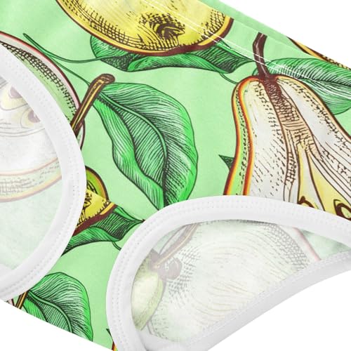 Aesthetic Toddler Girls Underwear 2t Cotton Little Girl Panties Light Green Pears Leaves Briefs Underpants4
