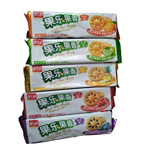 Miniatura 2 de Guangdong Snacks Galletas de sándwich de fresa y piña y arándanos 3 paquetes