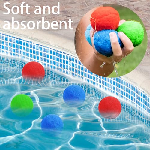 XIEXIESHER 40 Wiederverwendbare Wasserbälle, 30/40/50 Spritzbälle 5 cm, Wasserschlacht Bälle für Kinder und Erwachsene, Pool, Strandspielzeug, Trampolin, Wasserbomben, Sommerspaß im Freien