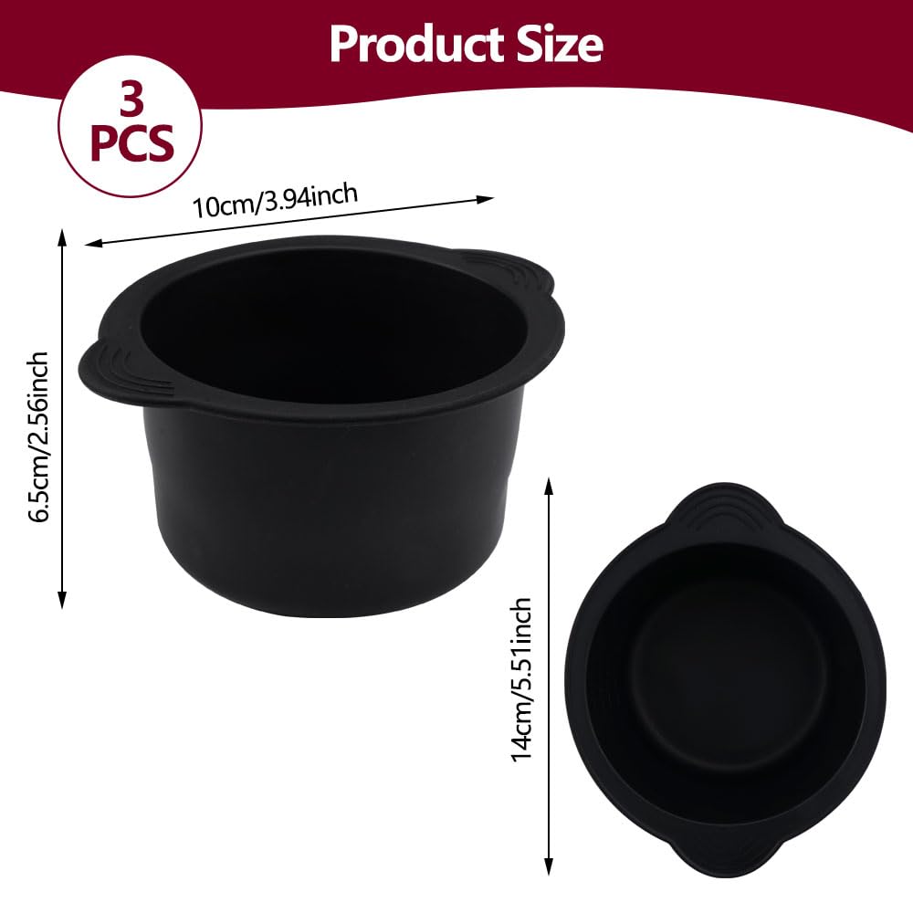 Set 3 Pirottini In Silicone Per Friggitrice Ad Aria – Stampi Per Uova In Camicia, Budini E Dolci, Antiaderenti, Riutilizzabili, Neri/grigi/blu